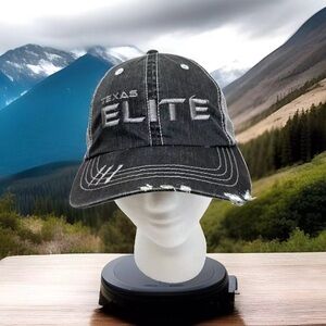 Texas Elite Ball Cap Distressed Strapback Spacecity Gray Mesh Trucker Adjustable